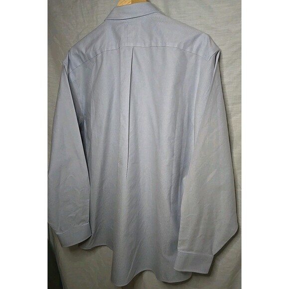 L.L. Bean Dress Shirt Mens 17.5-35 Light Blue Traditional Fit Button Down Mint - Picture 8 of 8